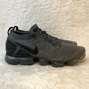 Nike Air VaporMax Mens Size 10 Athletic Shoes Wolf Grey Black Flyknit 942842-002